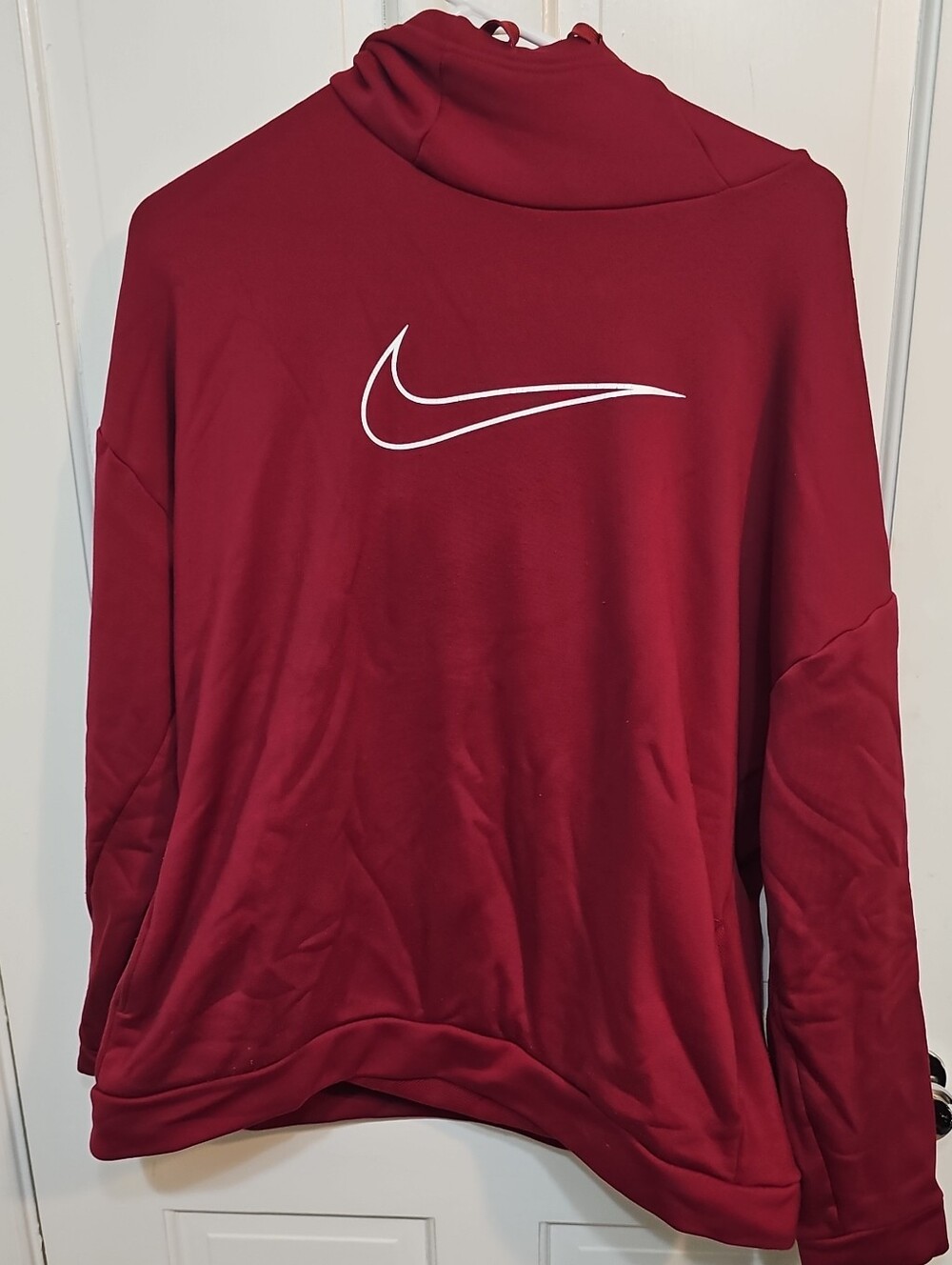 Nike Burgundy Hoodie with White Swoosh